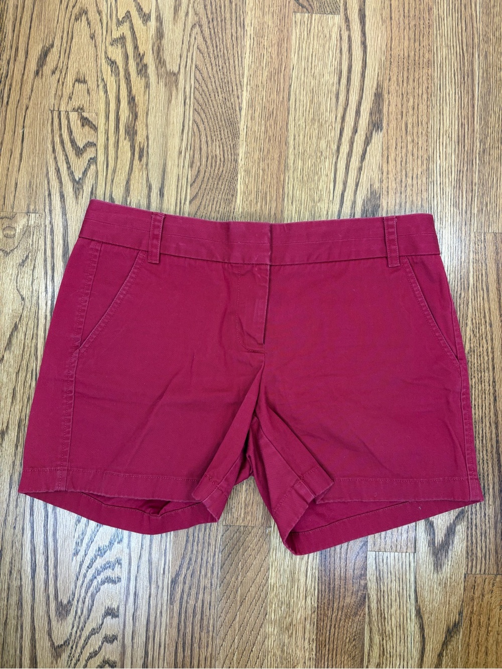 J. Crew 5" Crimson Red 100% Cotton Chino Shorts (6)